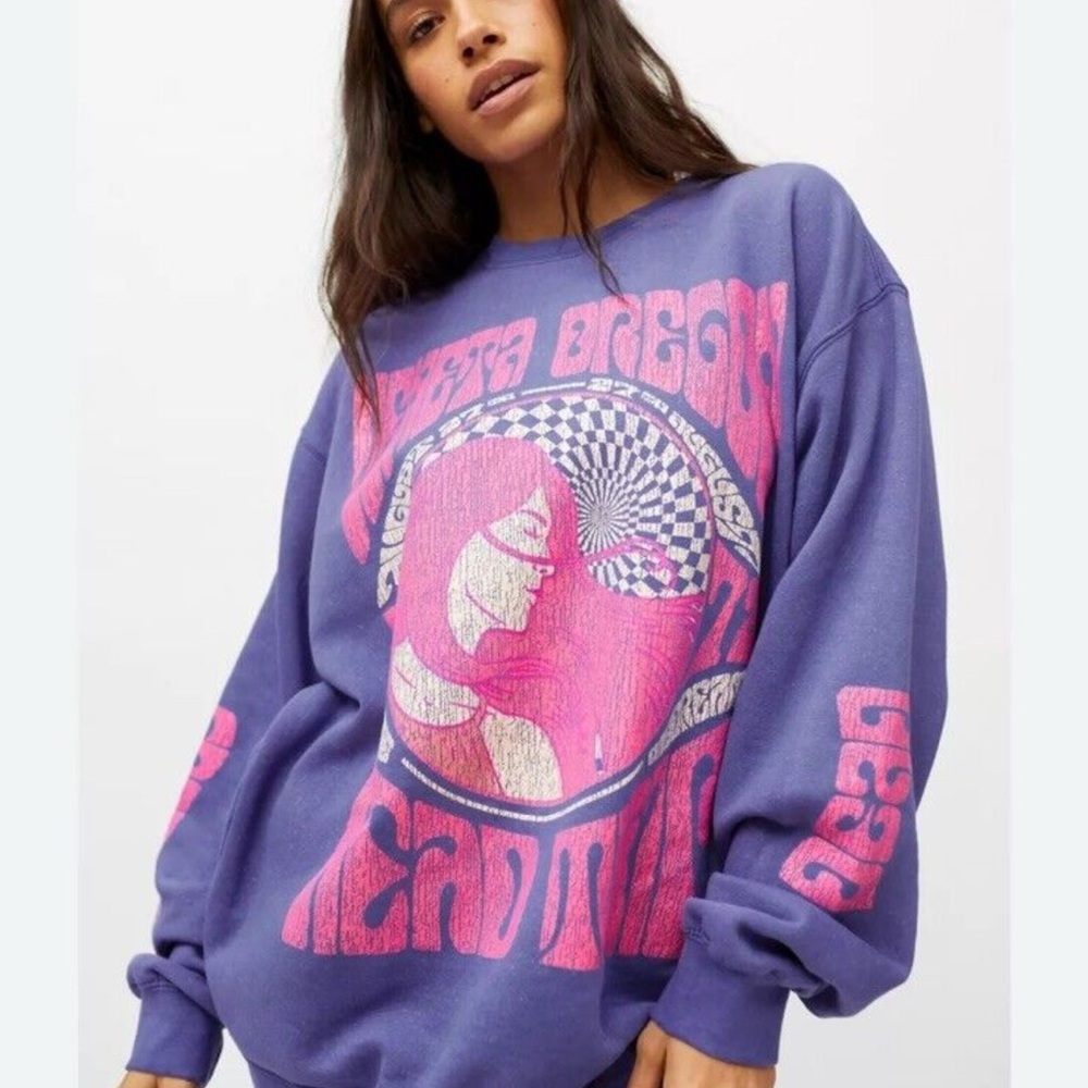 Urban Outfitters Oversized Purple Graphic Hoodie